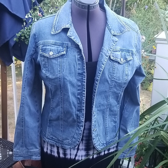 denim jacket with swarovski crystals